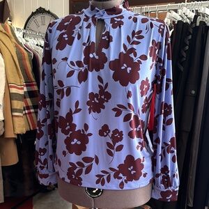 Floral Women's Top - Purple and Red